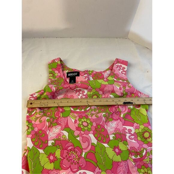 Briggs NY Lilly inspired dress size 16 metro retro 70's vibe pink green - Picture 5 of 5